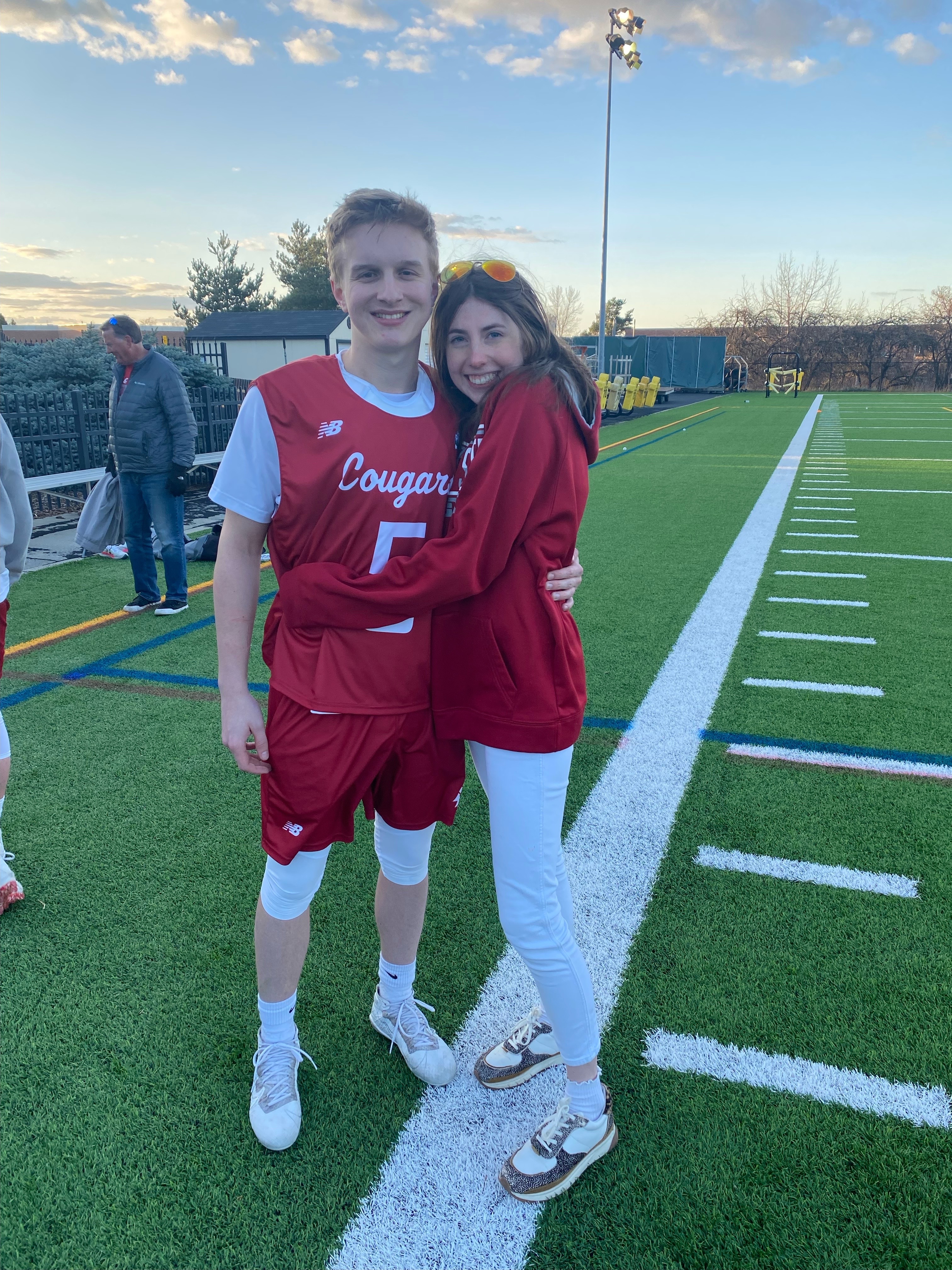 Claire and Sage at Sage's lacrosse game